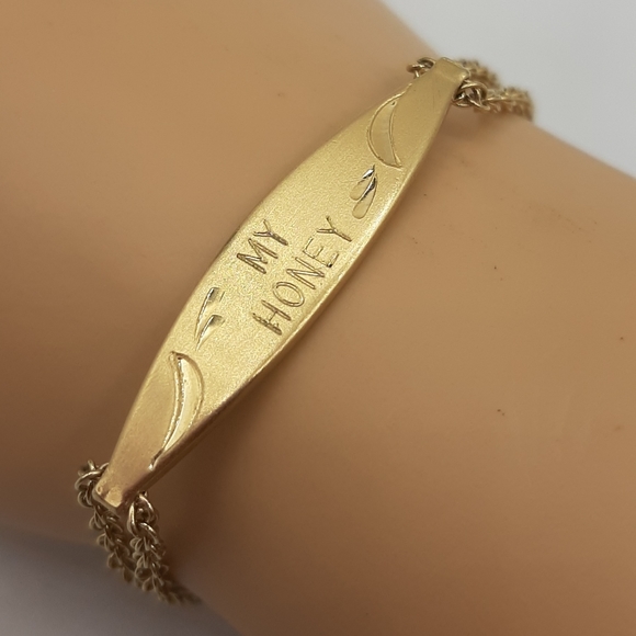 Vintage Fashion Speidel Engraved My Honey Woman's Bracelet Made in USA - Picture 2 of 5